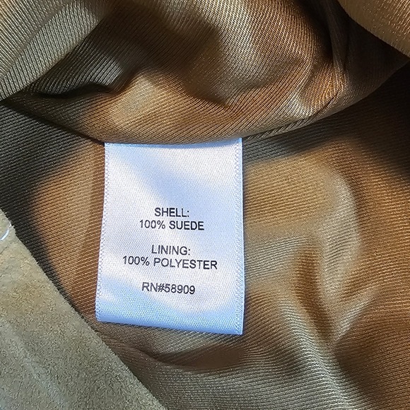 Le' AL.X Size L Large Suede Mini Skirt in Camel w/ White Stitching NWT $259 L817 - Picture 4 of 7